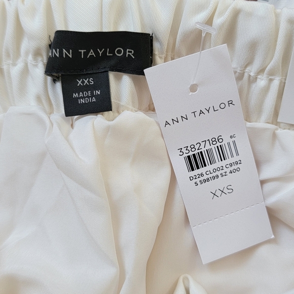 Ann Taylor Easy Ankle High Rise Pull On Pant, White, Women's Size XXS - Picture 11 of 11